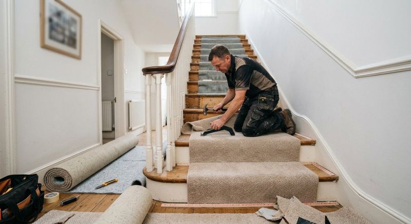 Stair Runner Installation in Somerset County, NJ